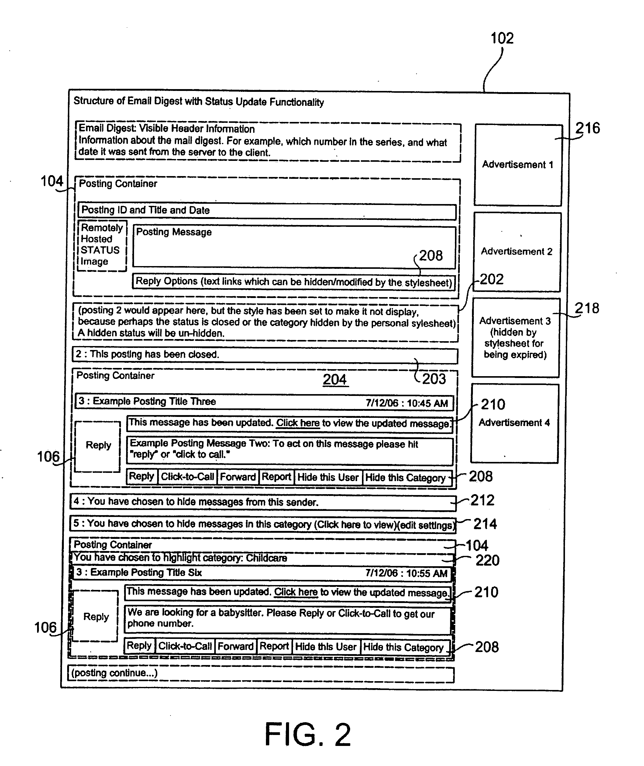 System and method for dynamically changing item status in static email messages