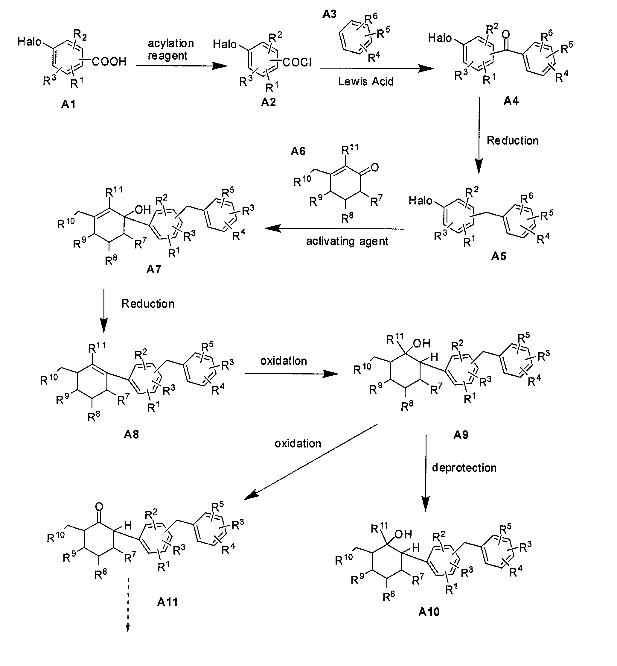 Benzylphenyl cyclohexane derivatives and methods of use