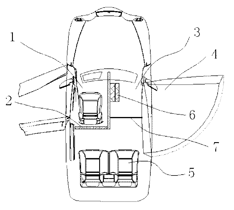 Novel vehicle interior arrangement structure