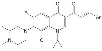 Acrylketone derivative of N-methyl gatifloxacin and preparation method and application of acrylketone derivative