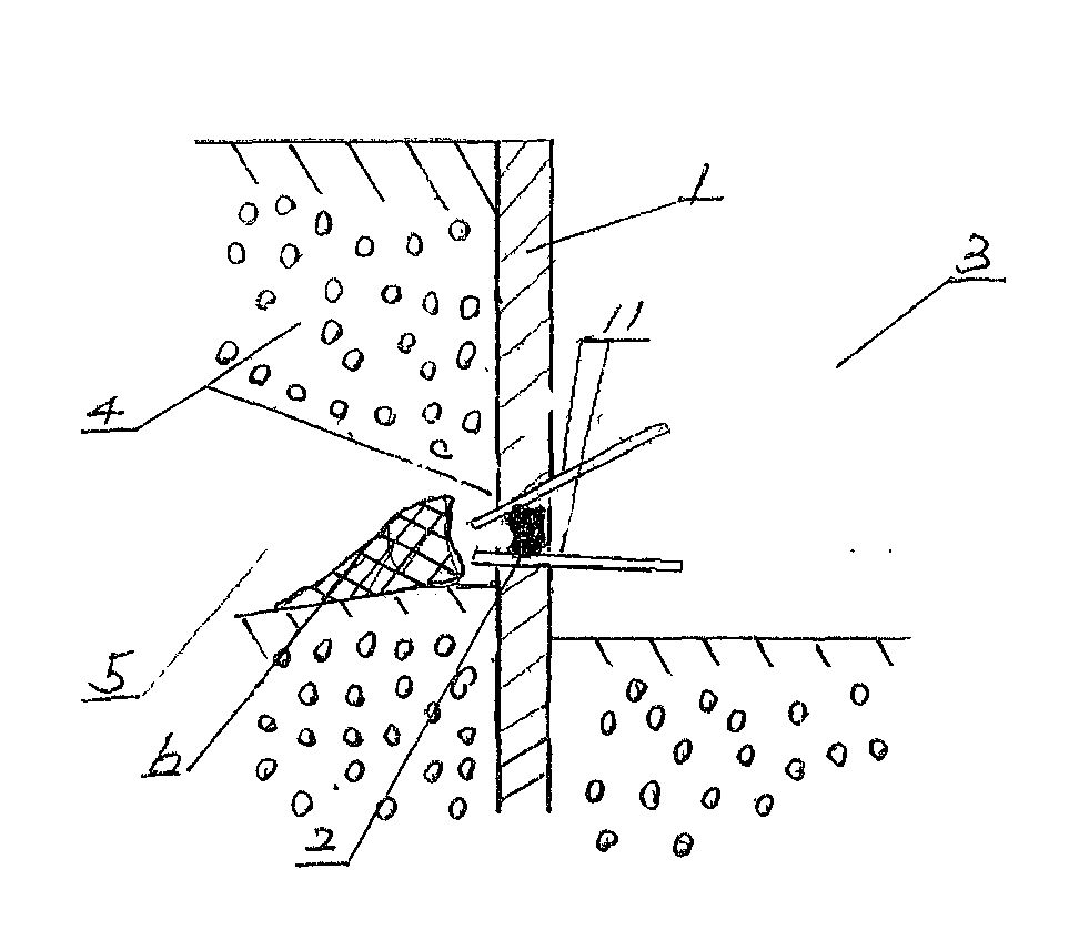 Method and device for eliminating underground building curtain water burst and quick sand