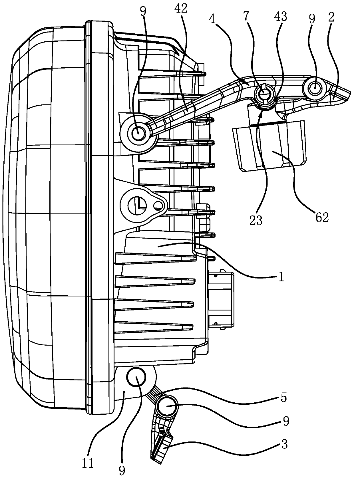 Motorcycle headlamp structure