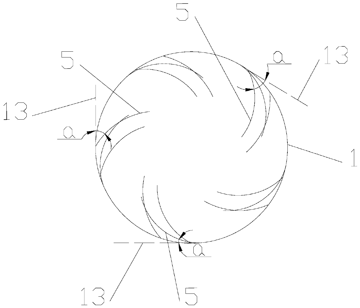 Pump body water inlet filtering and separating device