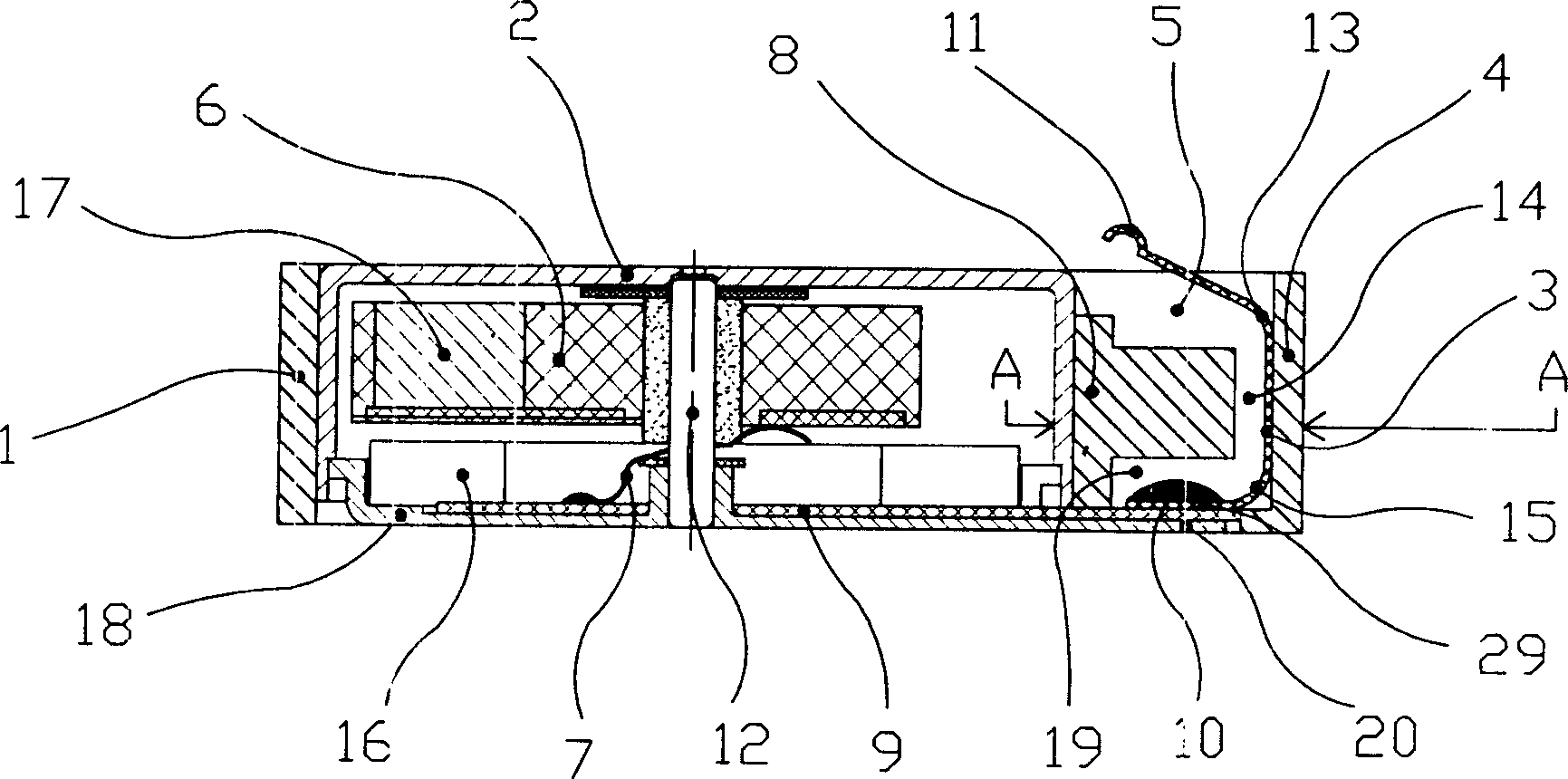 Electric connector of flat type vibration source (1)