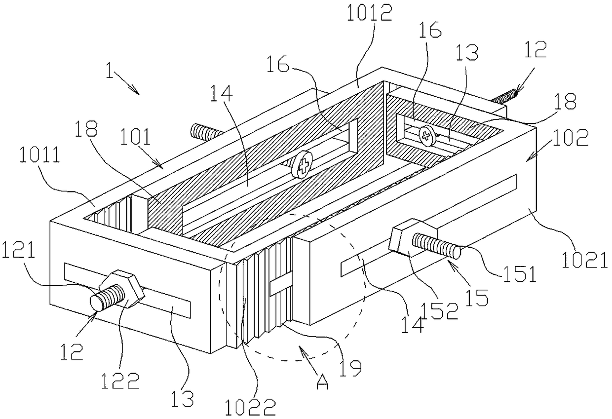 A hoop-type elevator counterweight pressing piece