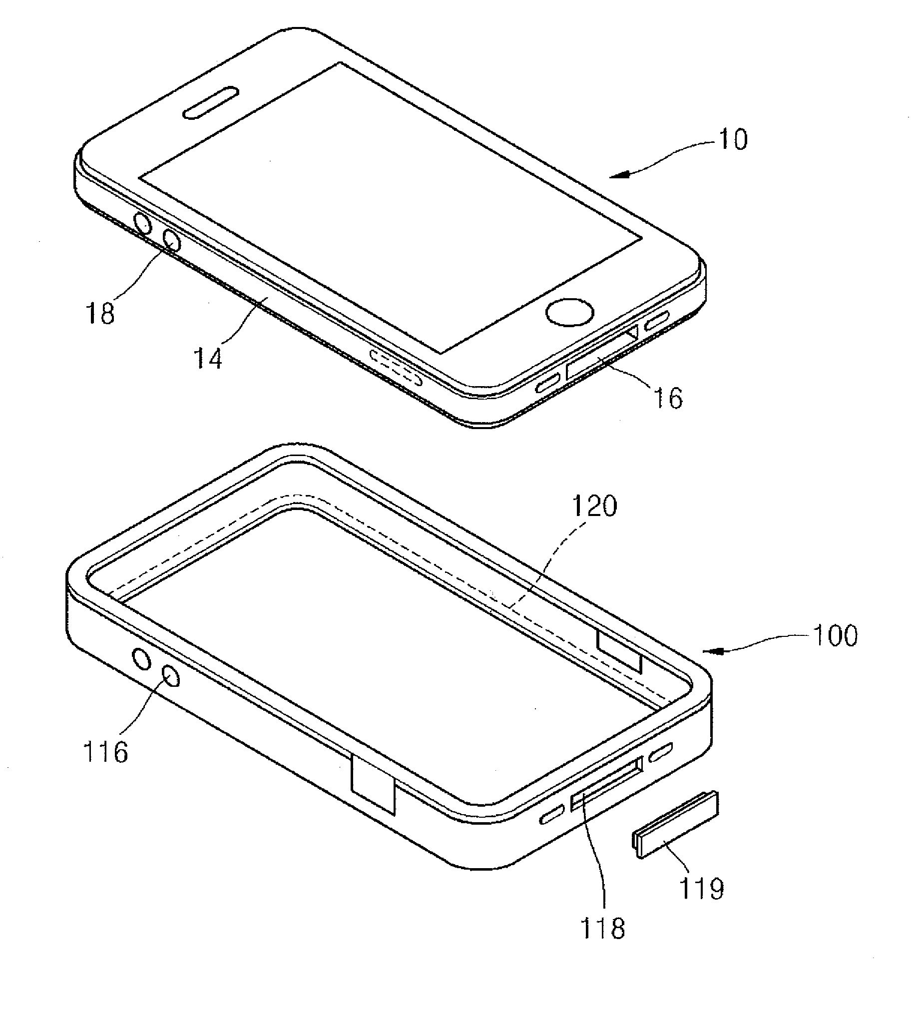 Antenna booster case for enhancing transmission/reception sensibility of mobile device