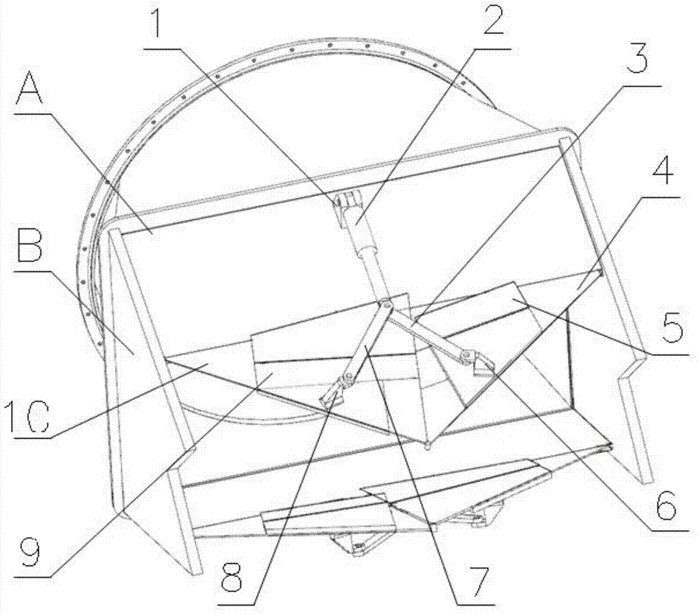 Sawtoothed angle regulation mechanism for two-dimensional spray pipe