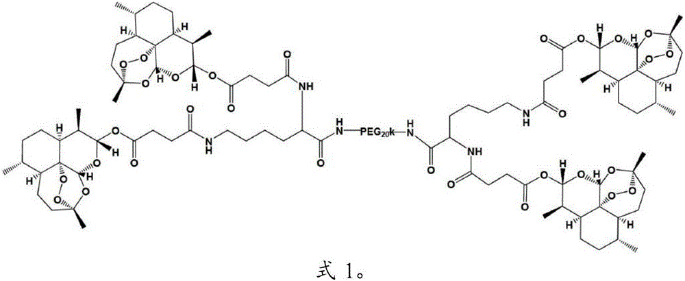 Application of polyethylene glycol artesunate in preparation of anti-pulmonary fibrosis medicine