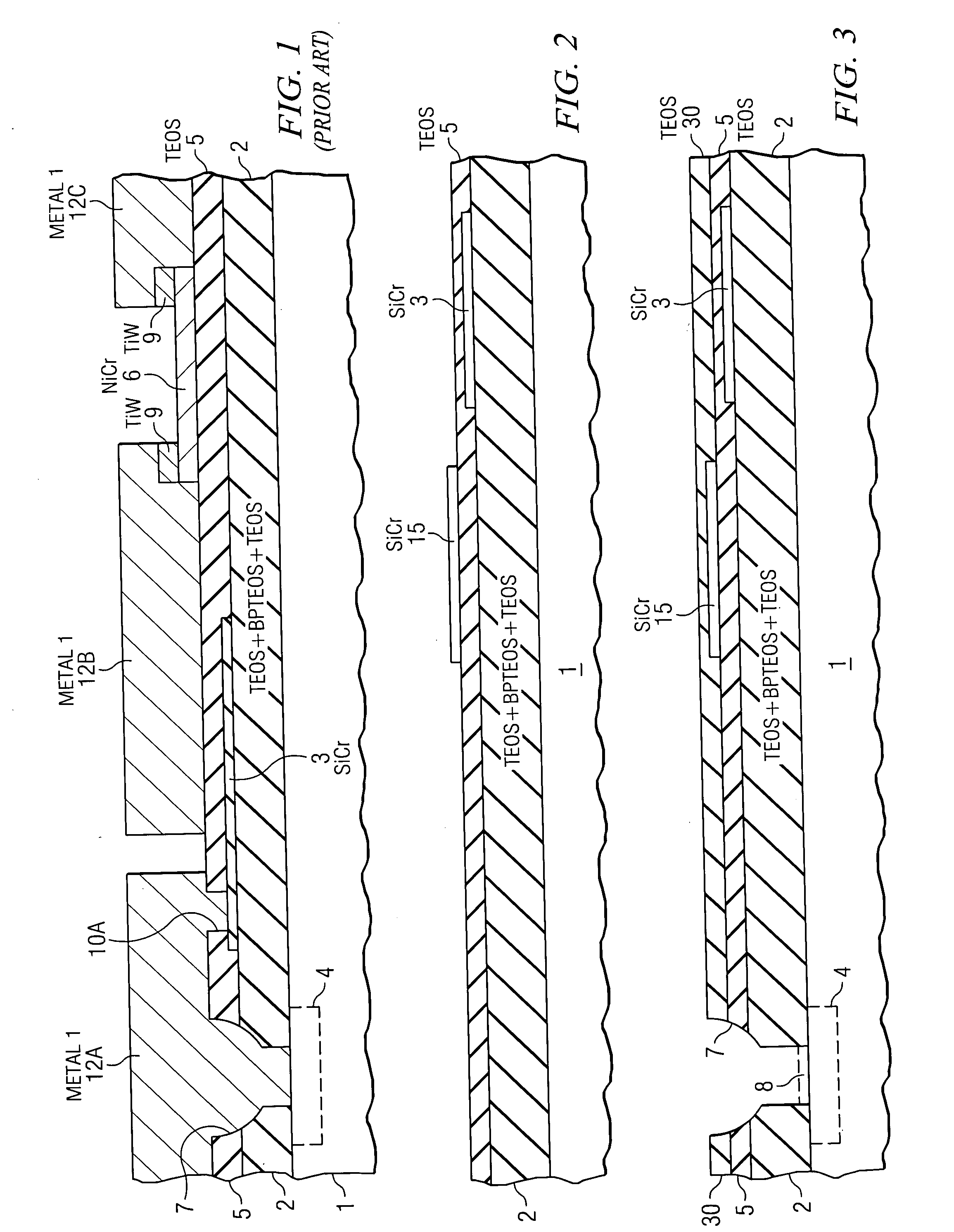 Back end thin film capacitor having both plates of thin film resistor material at single metallization layer