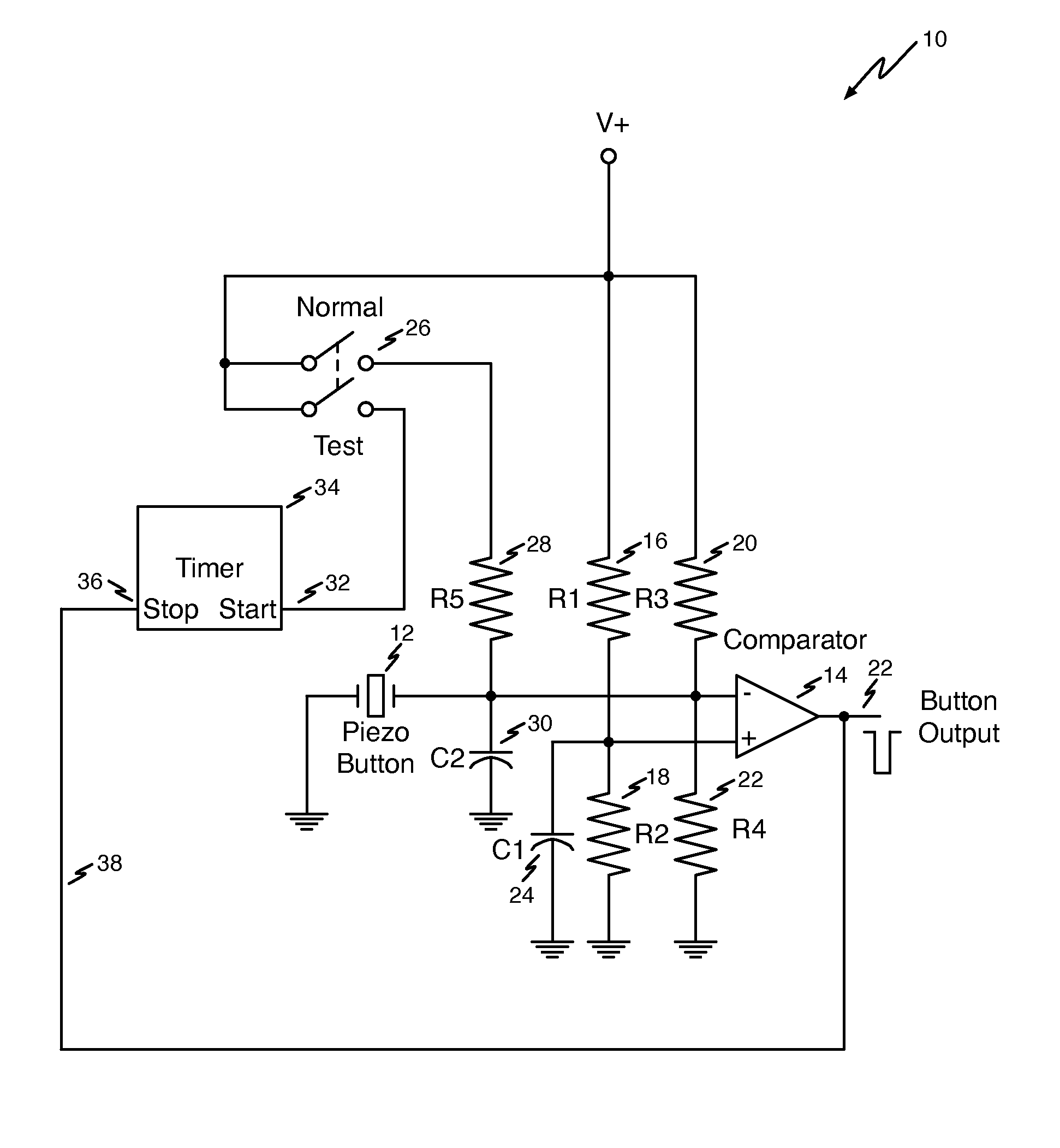 Testing a circuit assembly that contains a piezoelectric switch