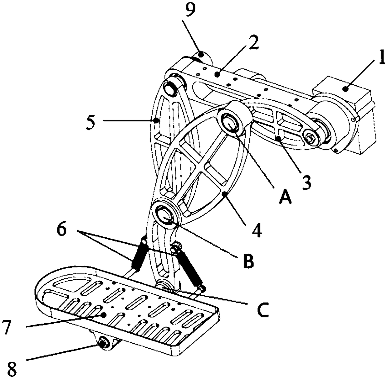 Four-connecting-rod power-assisted walking mechanism