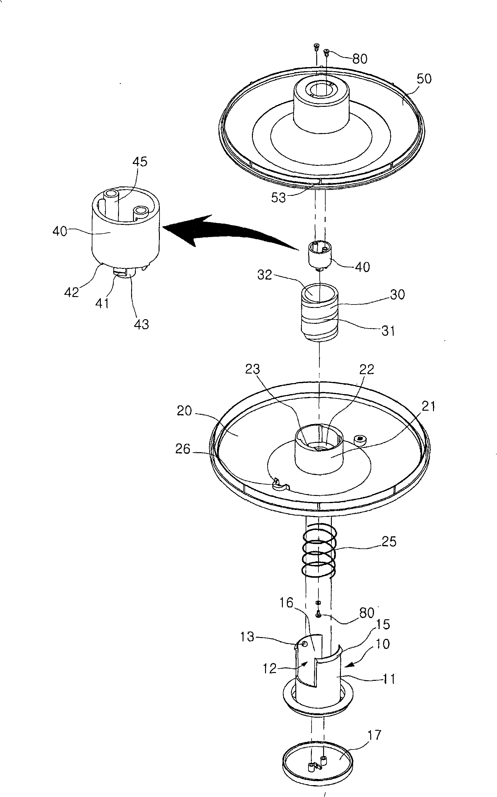Vegetable dewatering device capable of accurately rotating without gap after repeated pressing