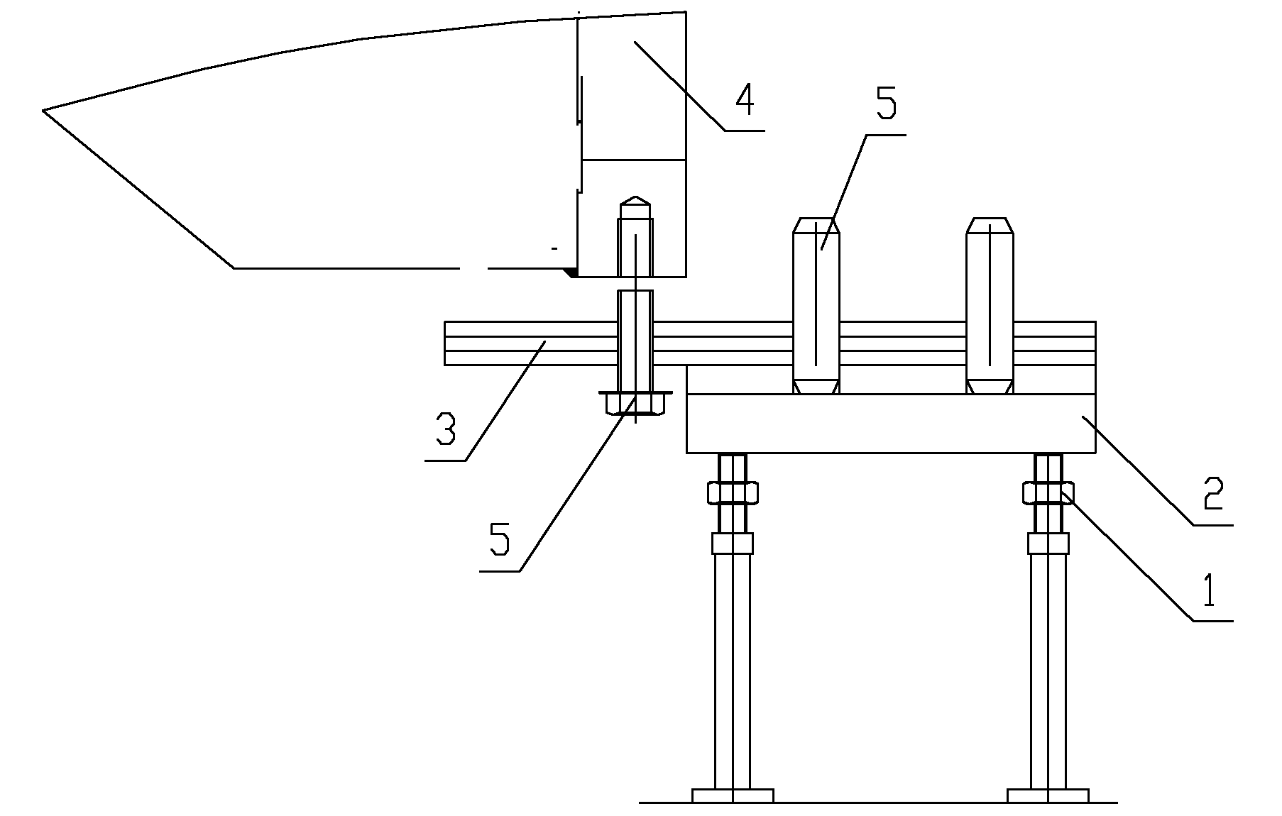 Device for measuring rotor bracket of hydrogenerator oblique stud support arm structure