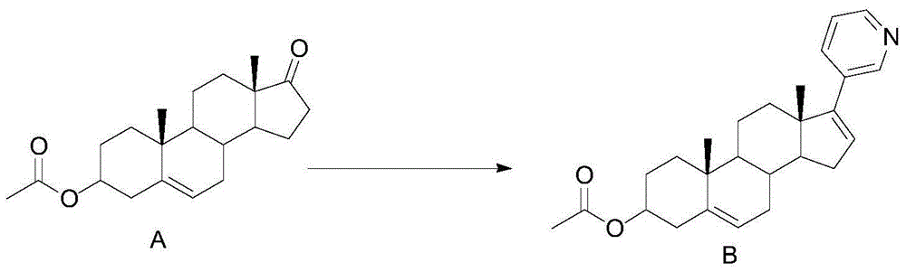 Synthesis method of 17-(3-pyridyl)-androst-4, 16-diene-3beta-ol acetate