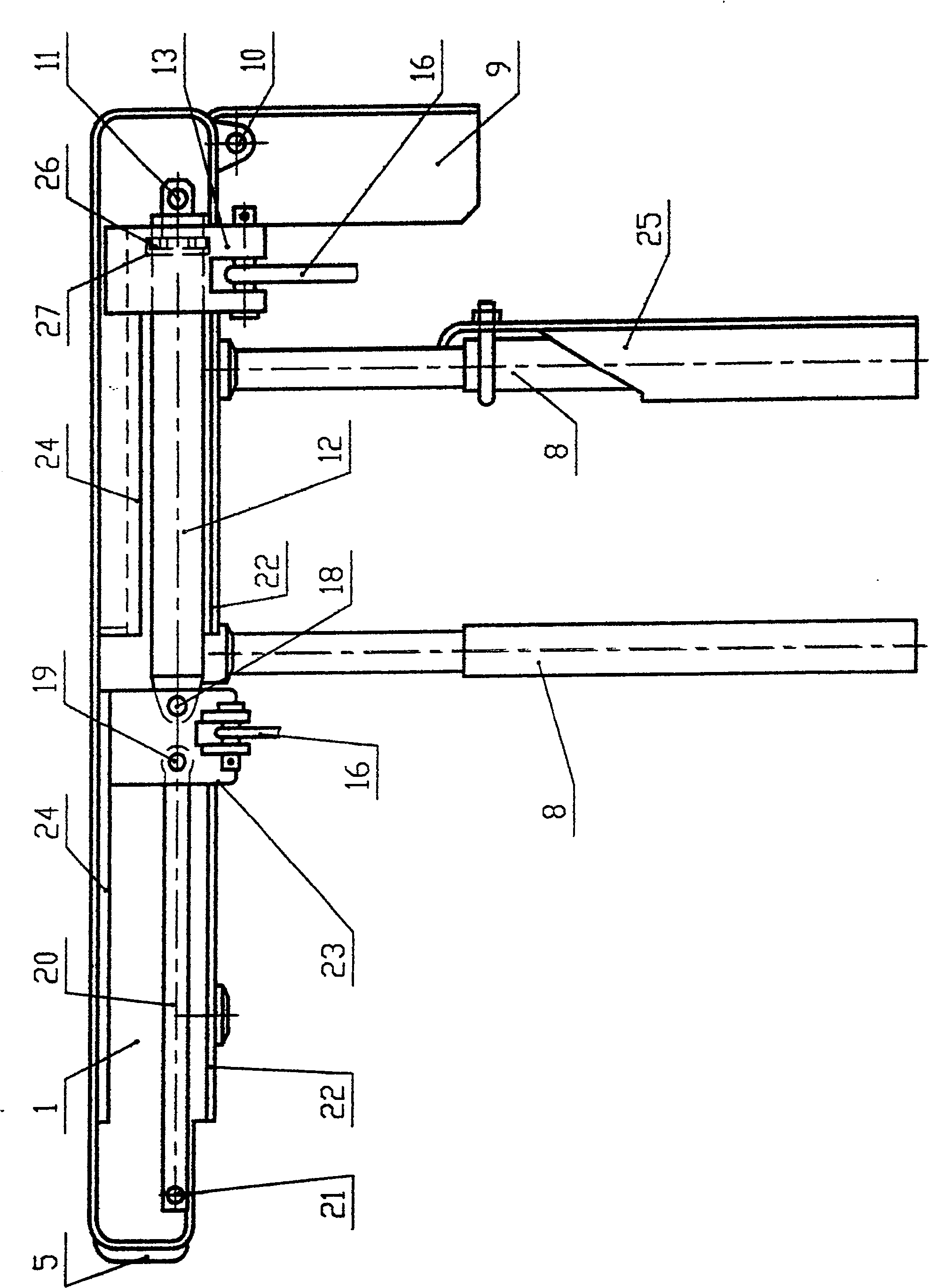 Chain suspension type hydraulic support