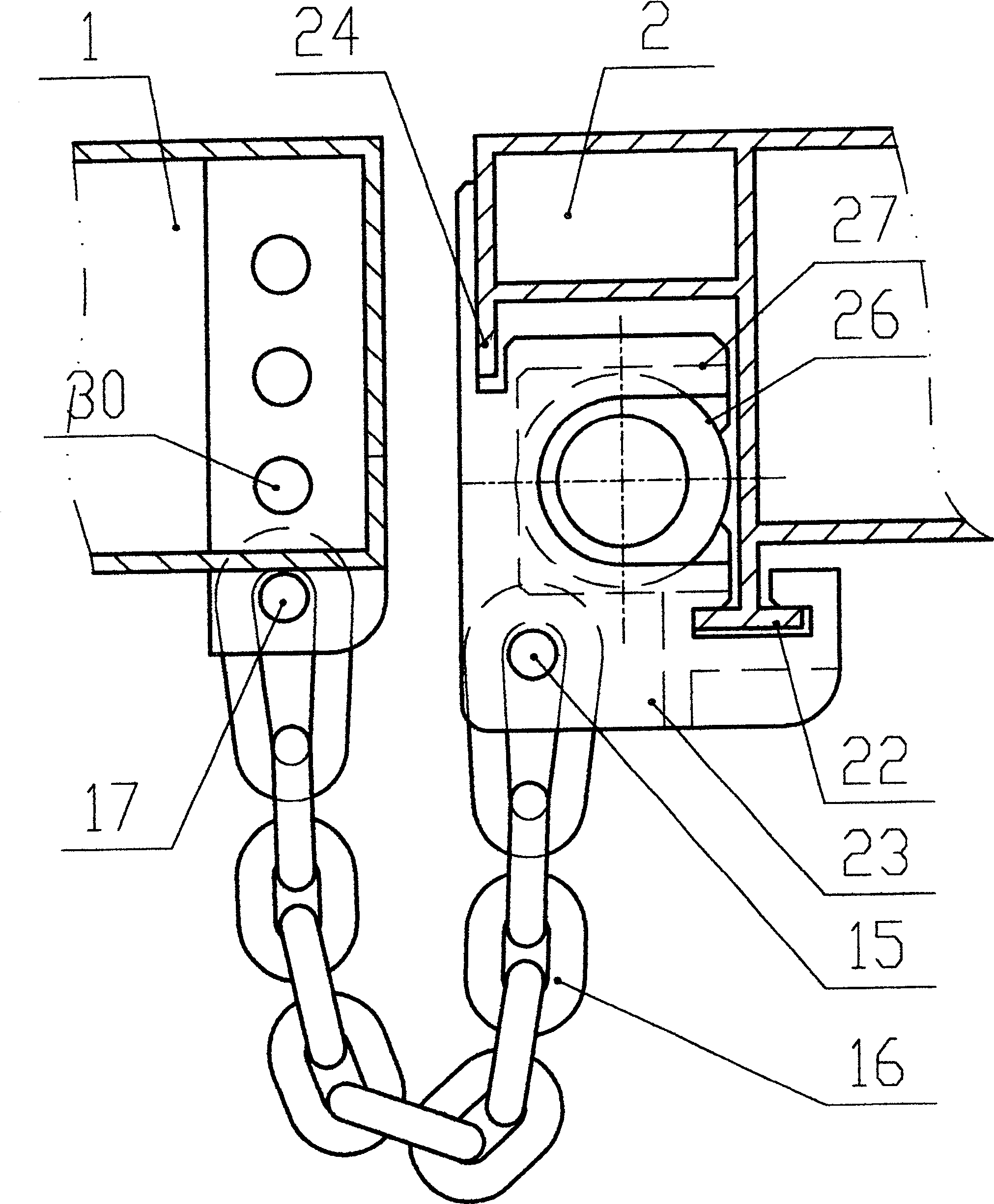 Chain suspension type hydraulic support