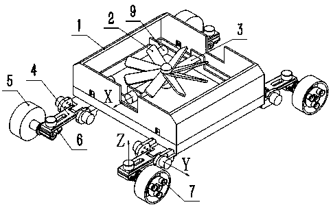 Wheel-foot conversion type obstacle-surmounting wall-climbing robot and obstacle-surmounting method thereof