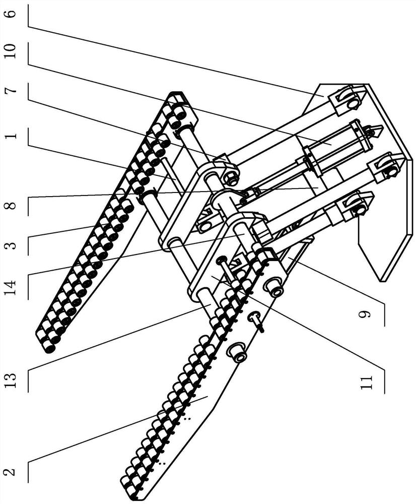Parallel connecting rod type tire unloading device