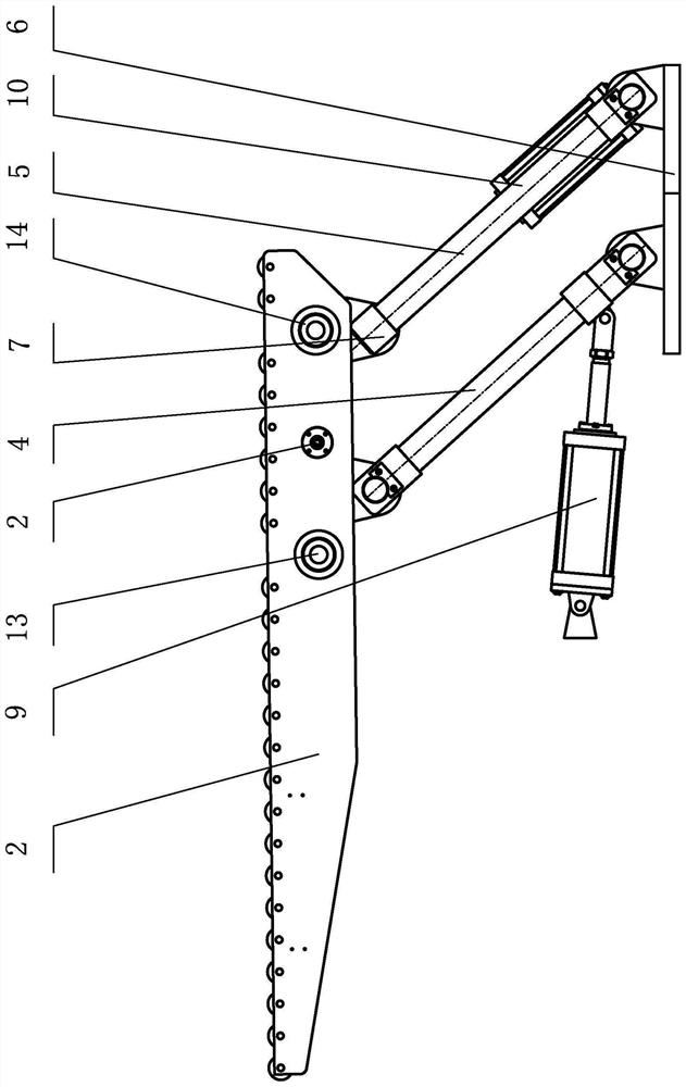 Parallel connecting rod type tire unloading device