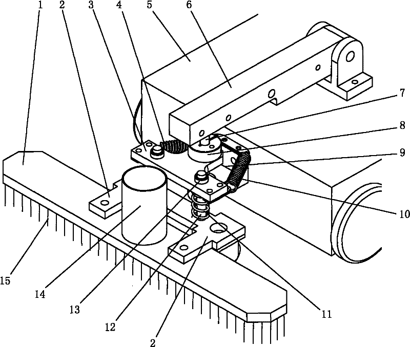 Dust collection mechanism on air duct cleaning robot and air duct cleaning robot