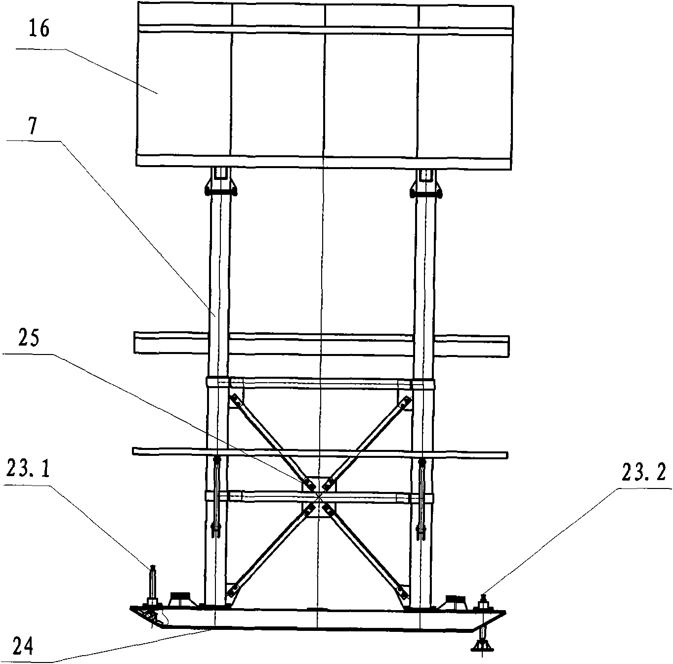 A safety protecting work trolley for chamber