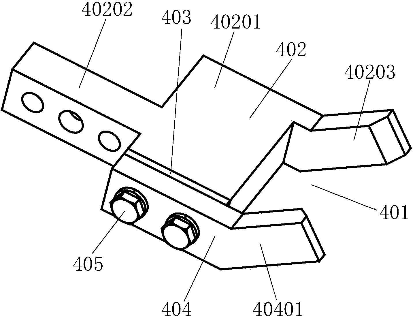 Clamp for lower right mounting bracket assembly of IP body