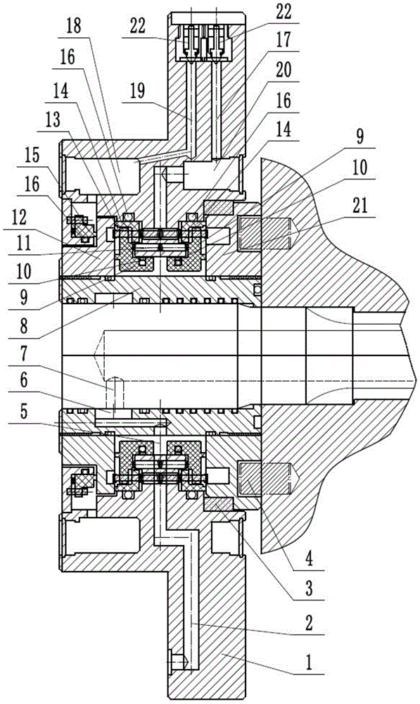 Multi-stage mechanical seal type roadheader internal spray rotary water seal device