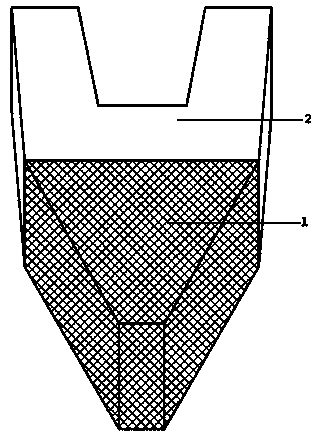 Bucket tooth made of wear-resistant composite material, and preparation method thereof