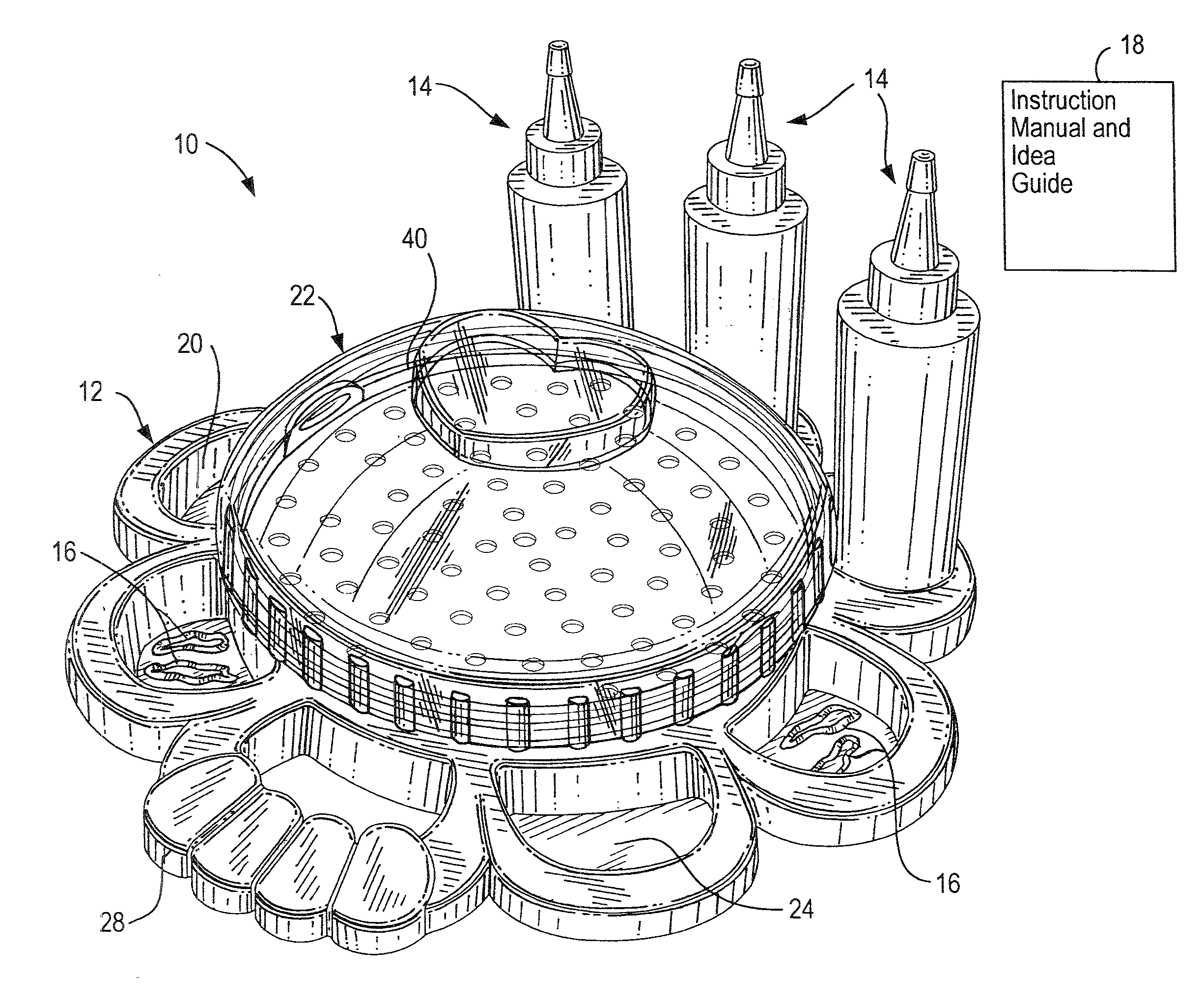 Kit and method for tie-dyeing and utensil therefor