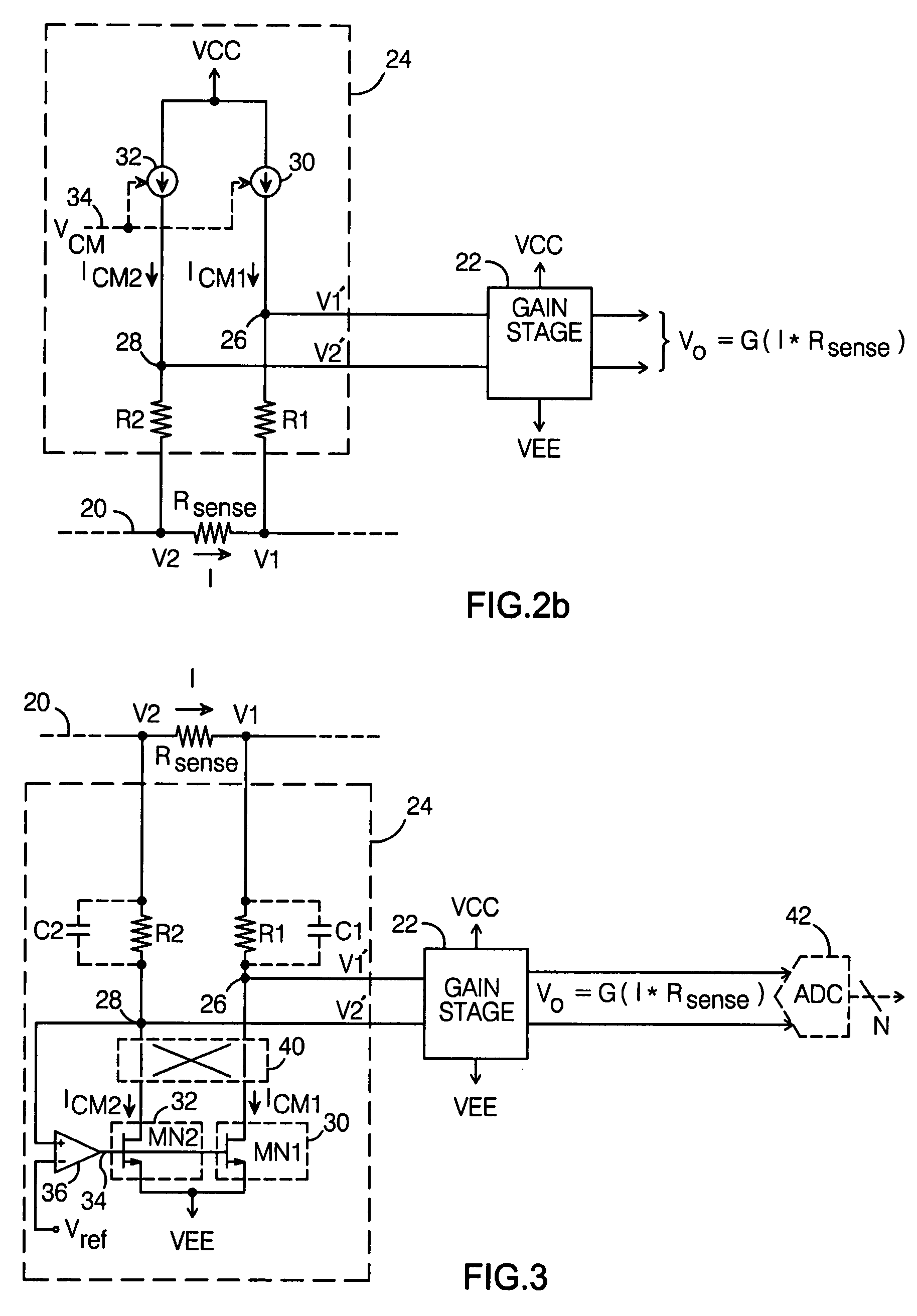 High-side current sense circuit with common-mode voltage reduction