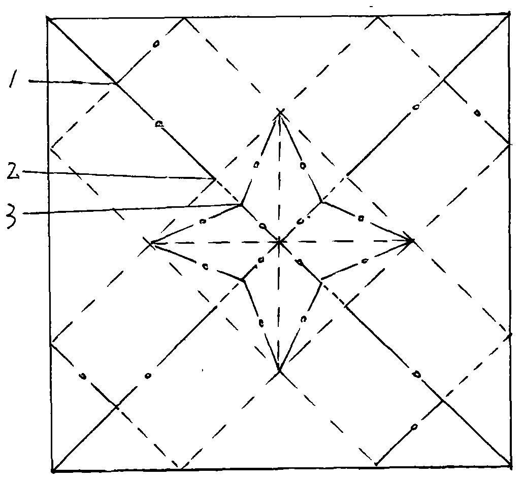 Folding method of combination square box with cross tip-shaped inter-layers