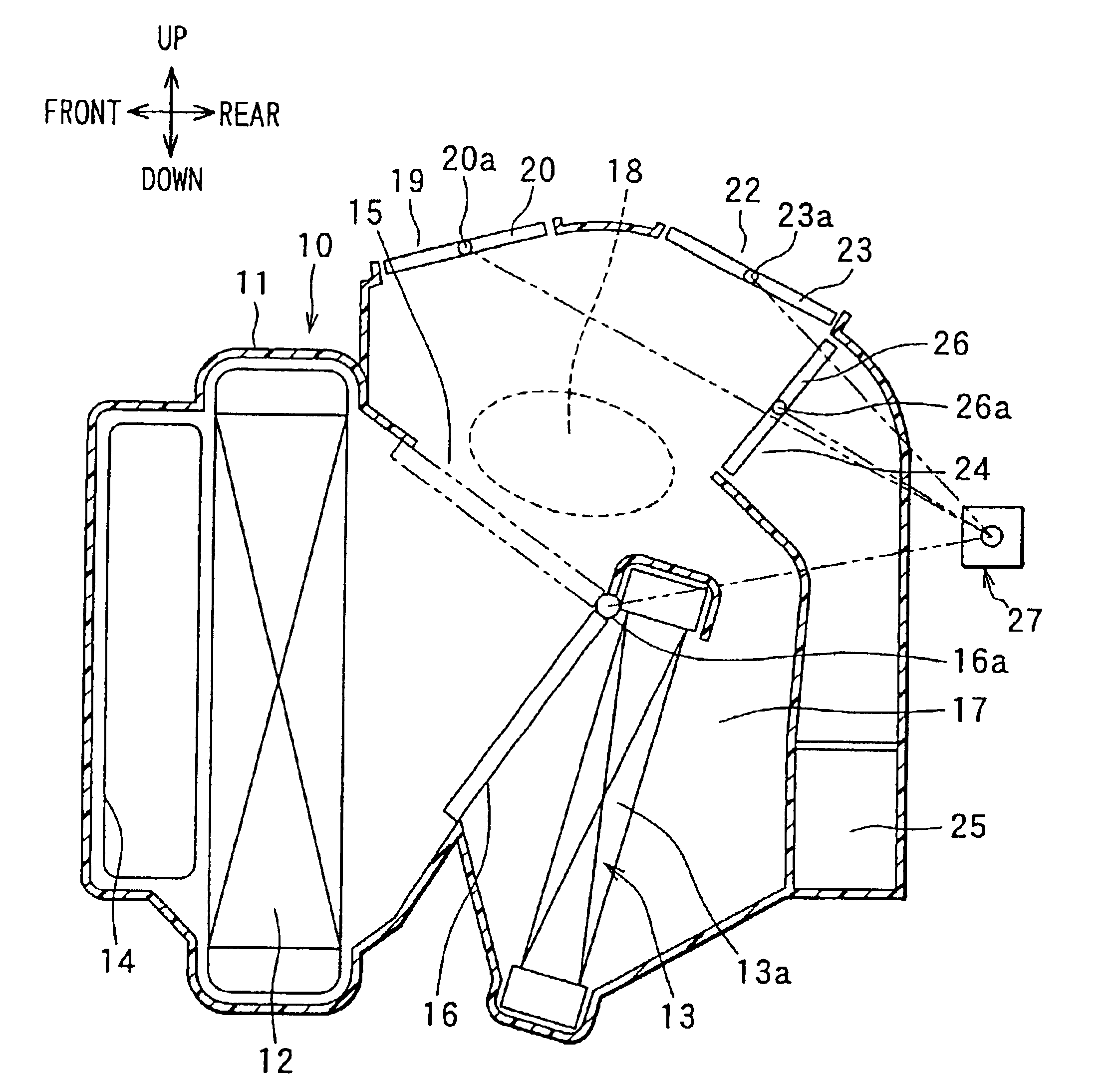 Vehicle air conditioner with mode switching pattern