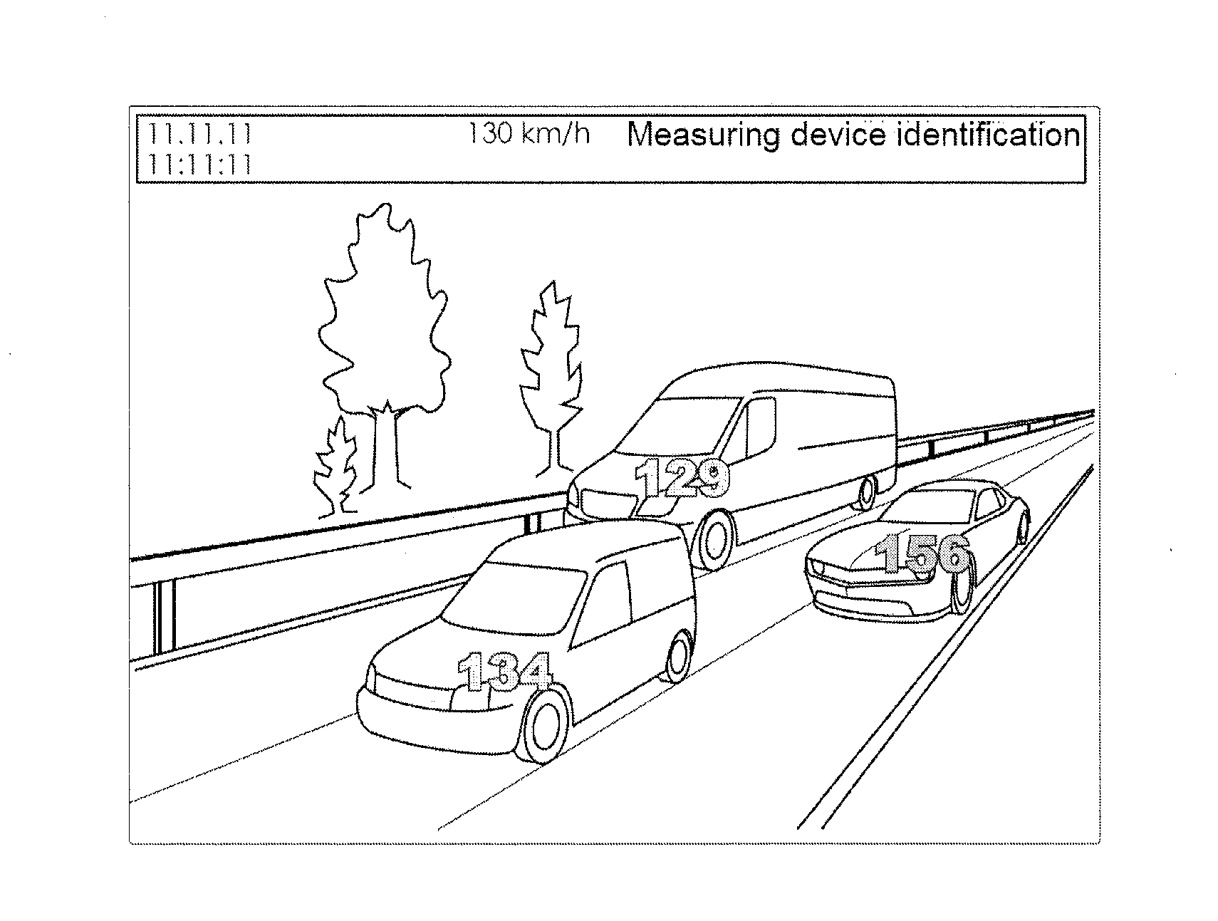 Method for Detecting and Documenting the Speeds of a Plurality of Vehicles in an Image Document