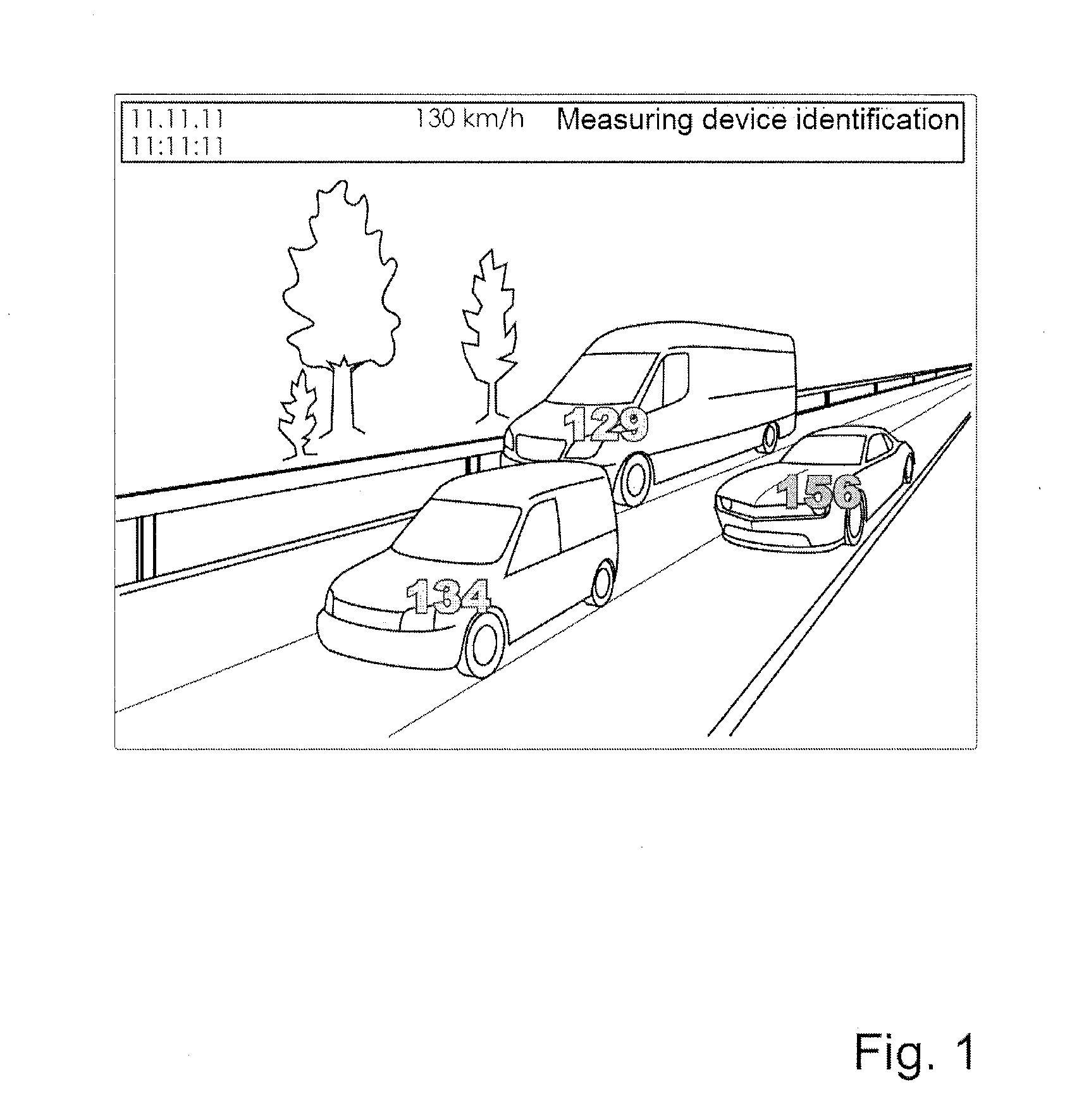 Method for Detecting and Documenting the Speeds of a Plurality of Vehicles in an Image Document