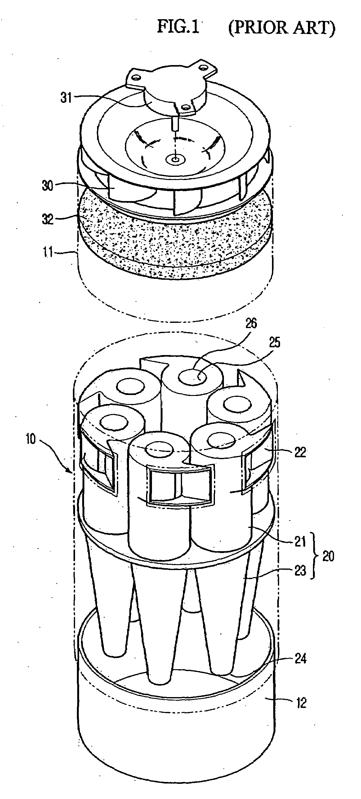 Cyclone and cyclone air purifier and method of air purification thereof