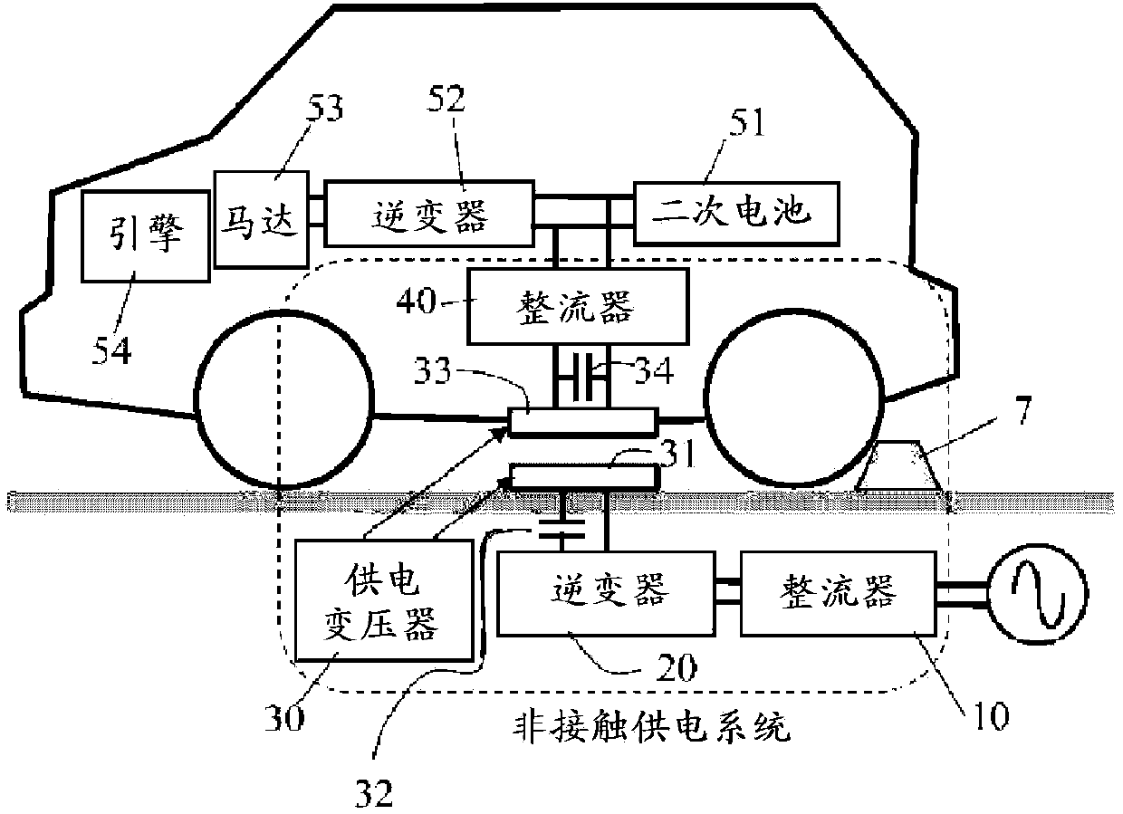 Contactless power transfer device for moving part