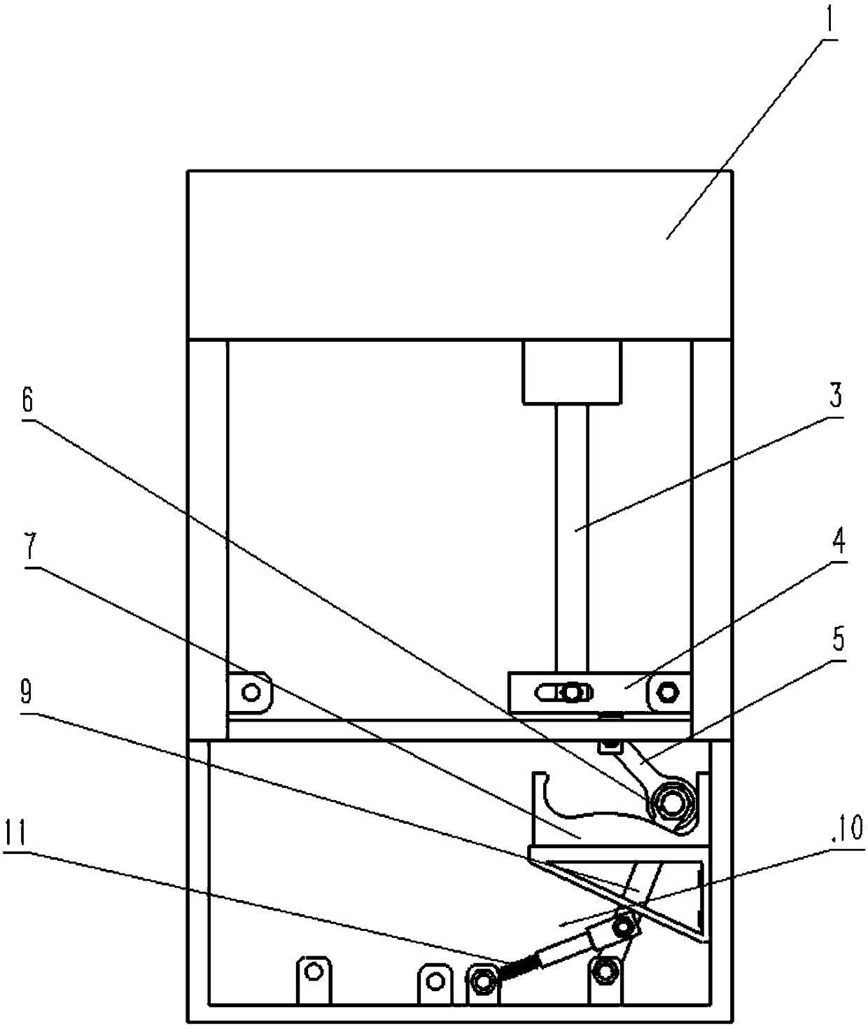 Braille display device for transmission of electromagnetic-drive cam self-locking connecting rod