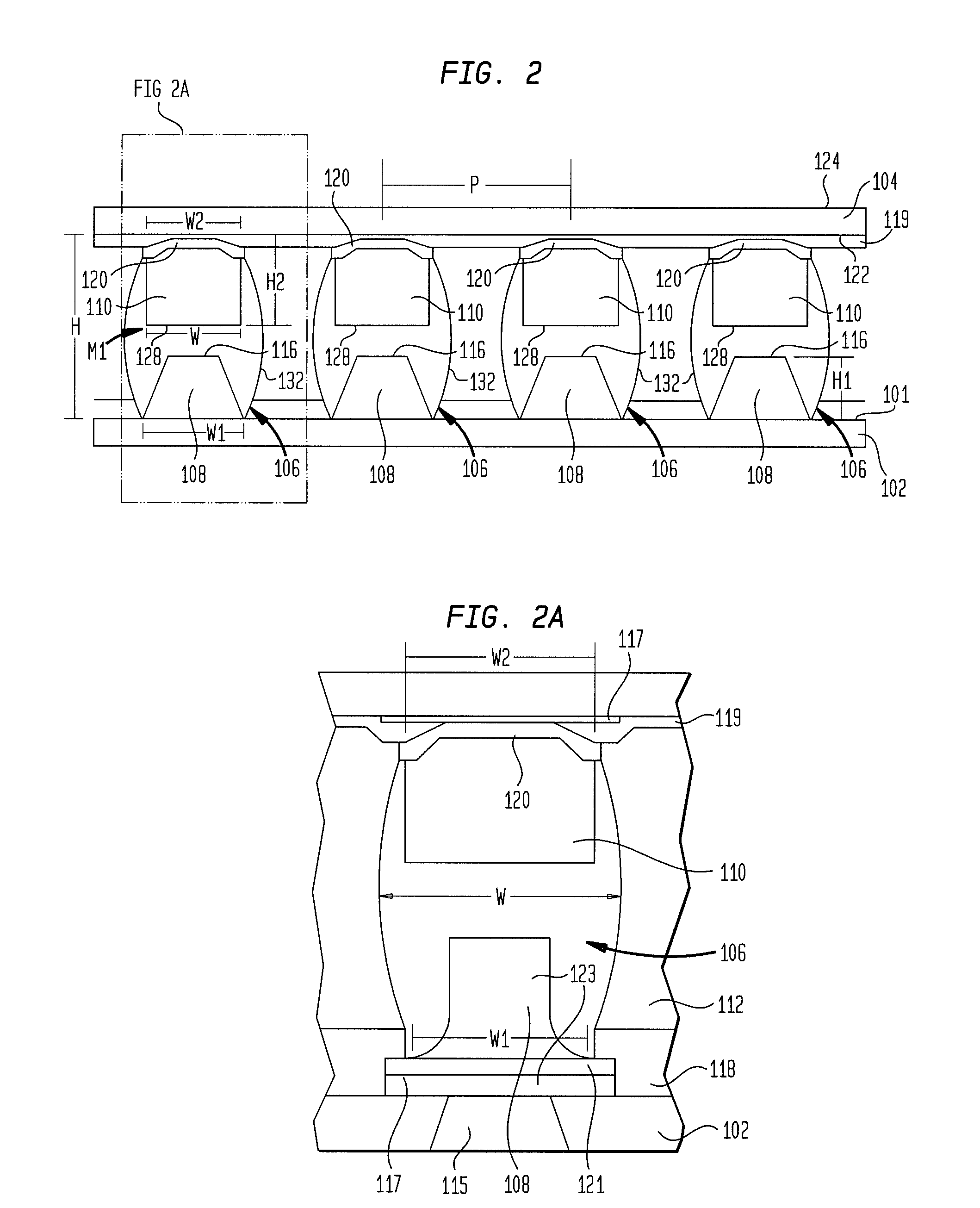 Microelectronic packages with dual or multiple-etched flip-chip connectors