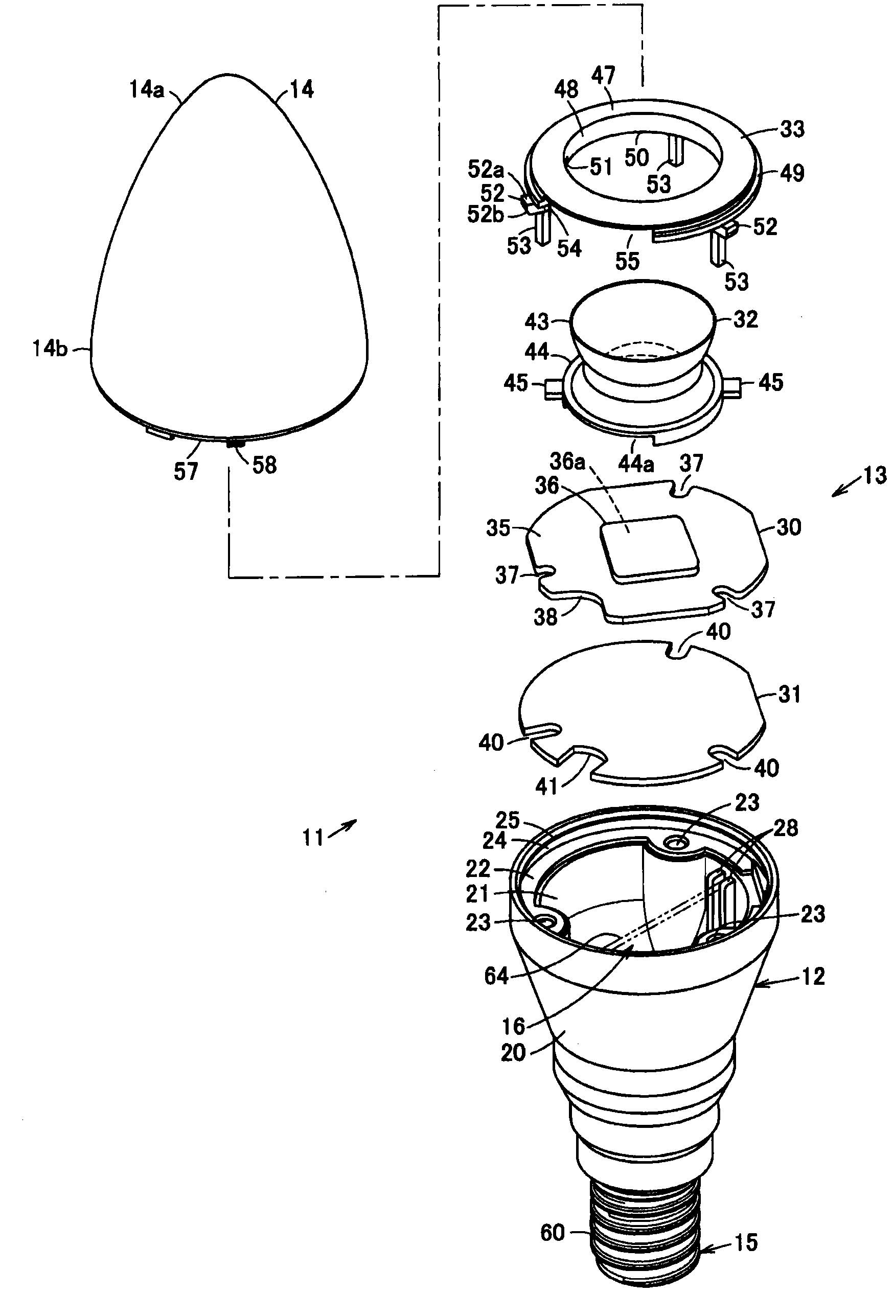 Bulb type lamp and lighting device