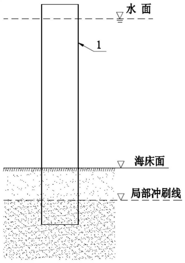 A steel column concrete root deep water foundation structure and its construction method