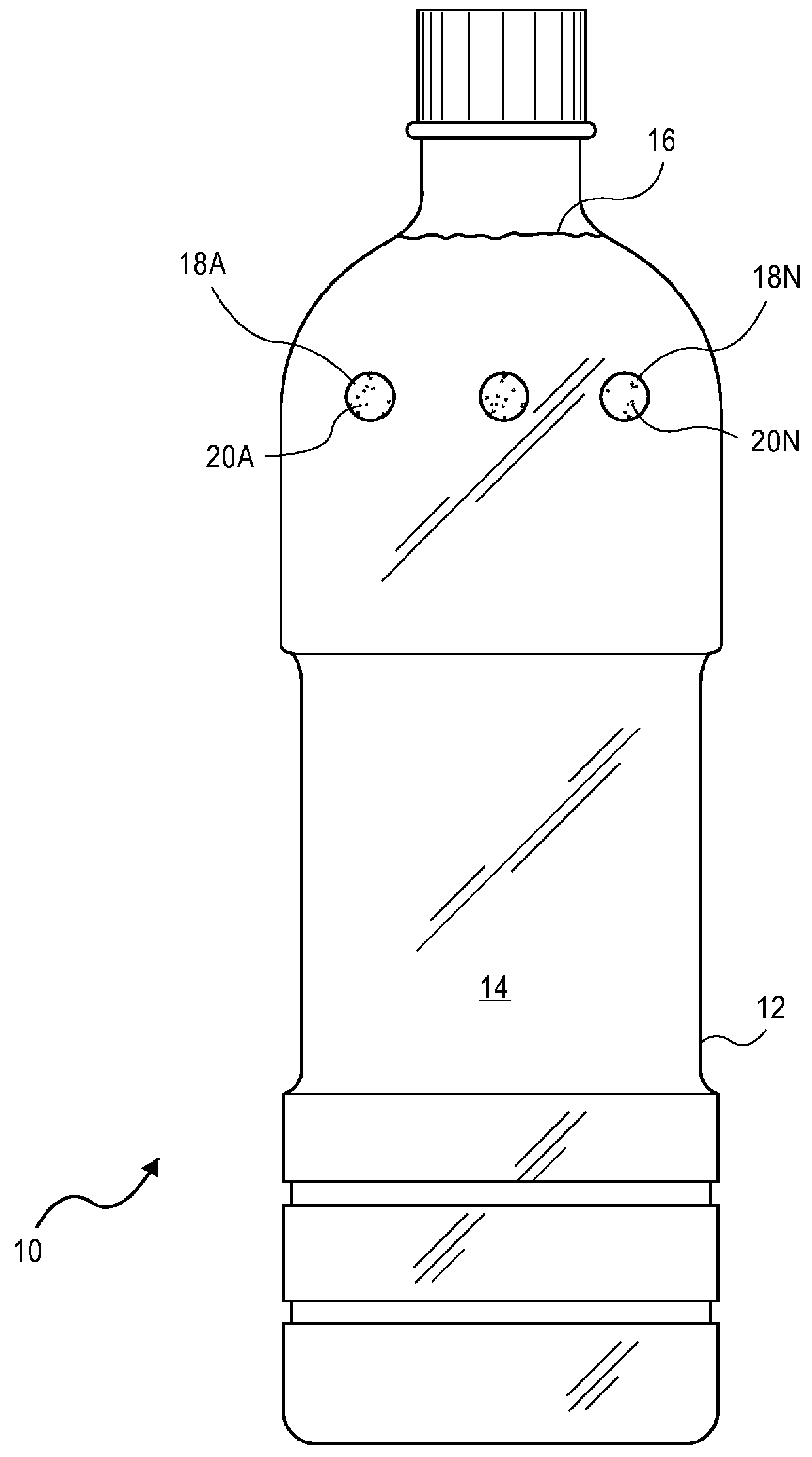 Disposable plastic bottle having one or more receptacles for storing and discharging additives into beverages and method for fabricating the same