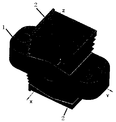 V-shaped rubber stack component, stiffness design method and application