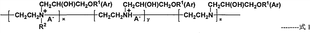 A kind of preparation method of polymer solution containing quaternary ammonium salt, tertiary ammonium salt and tertiary amine on the main chain