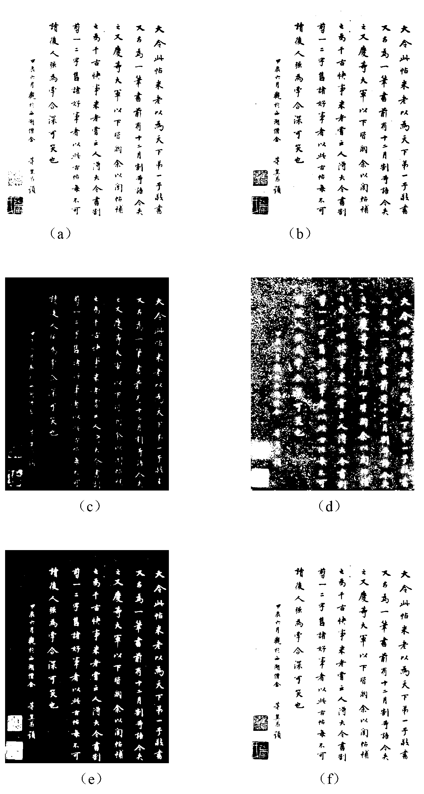 Method for restoring ancient Chinese calligraphy and painting images on basis of conspicuousness detection