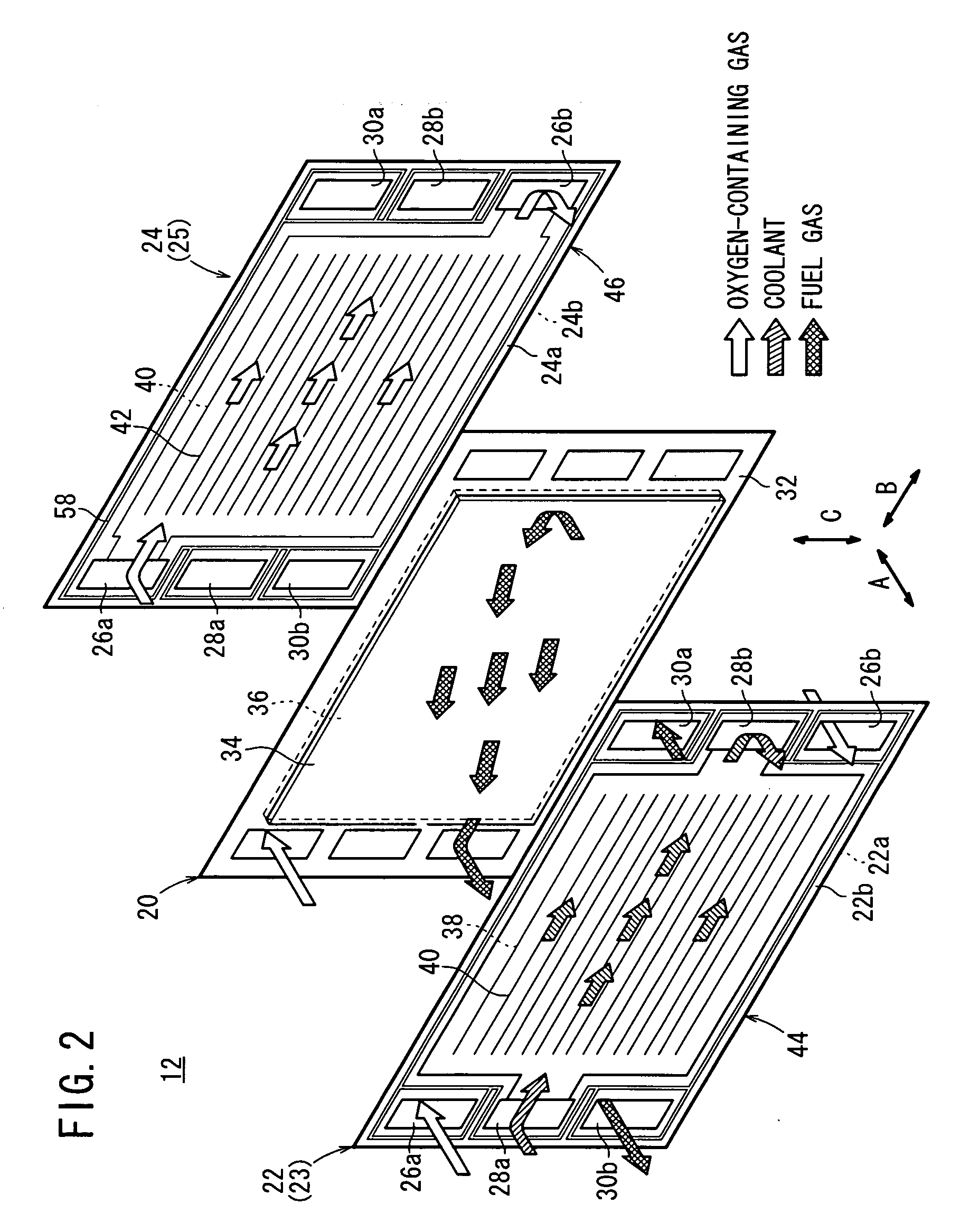 Fuel cell separator with integral seal member
