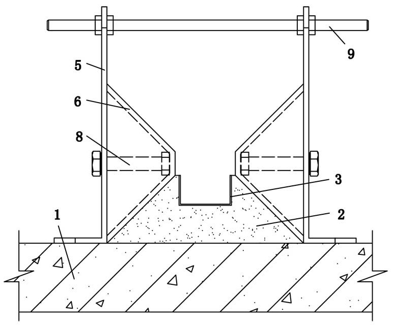 Separation joint construction structure and construction method of roof ground and table top layer