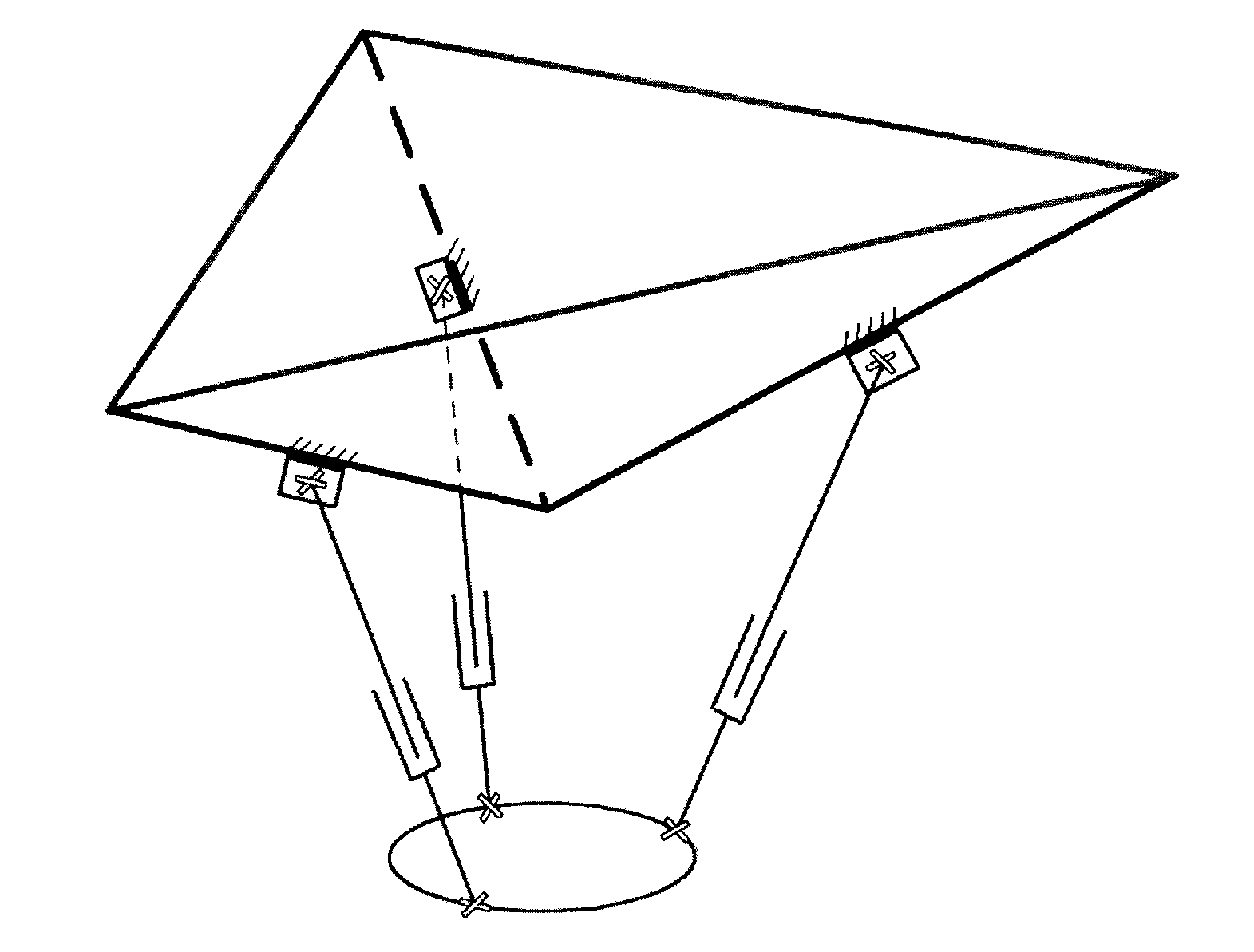 Device capable of realizing combinatorial motion output of 3PUU (three-prismatic-universal-universal) mechanism and 3UPU (three-universal-prismatic- universal) mechanism