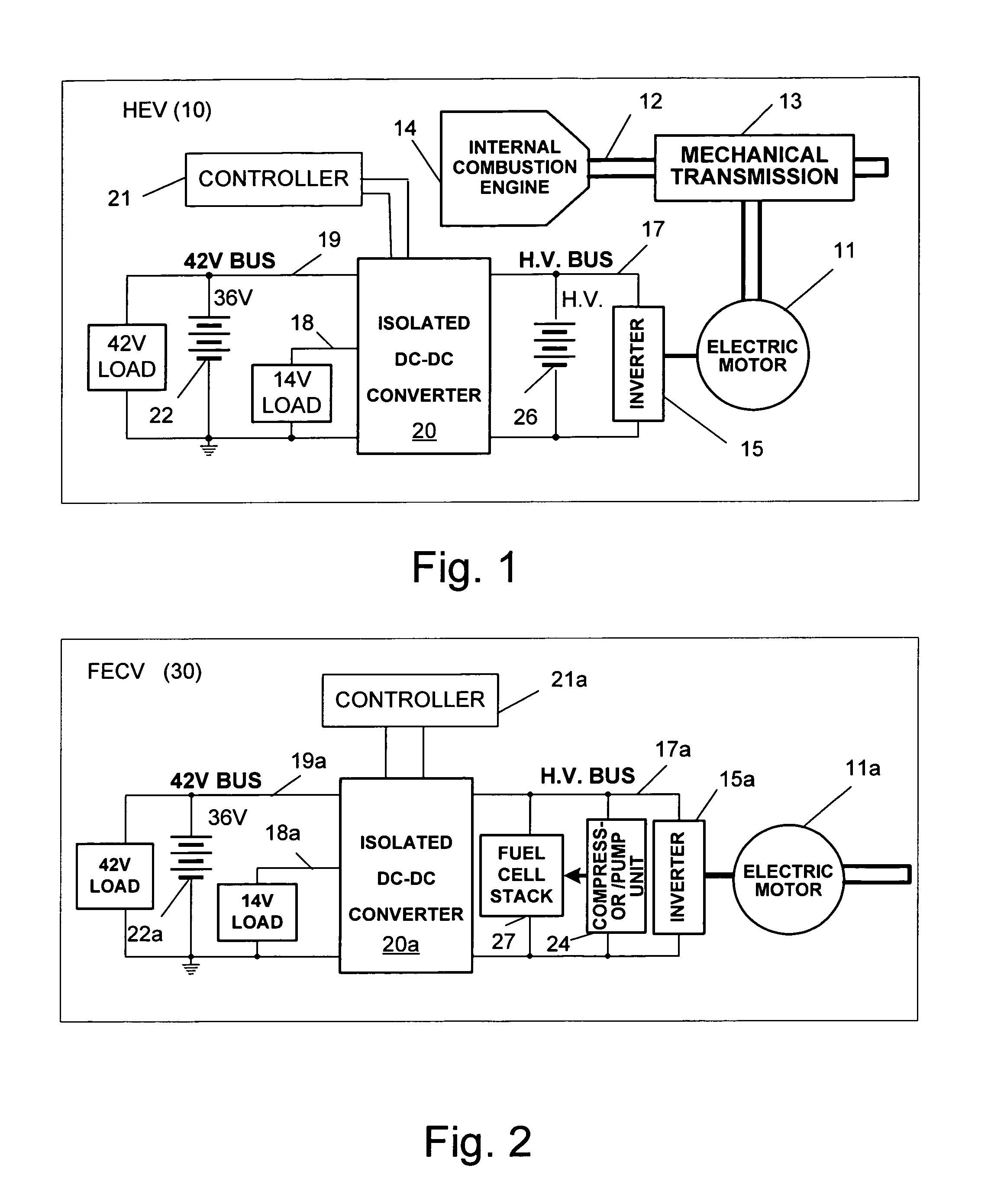 Triple voltage dc-to-dc converter and method