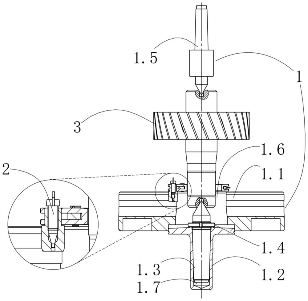 Master-slave cooperative positioning and clamping device for realizing near-zero sliding of high-speed rail gear shaft