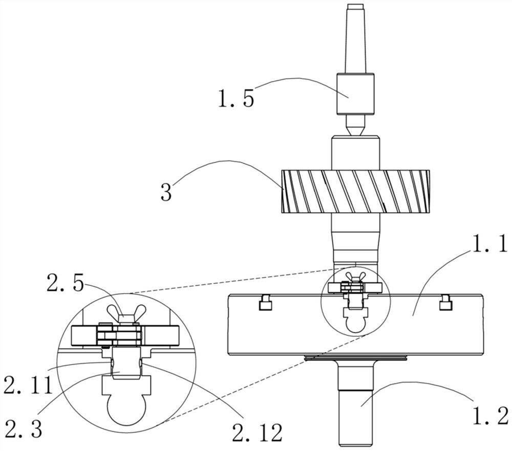 Master-slave cooperative positioning and clamping device for realizing near-zero sliding of high-speed rail gear shaft